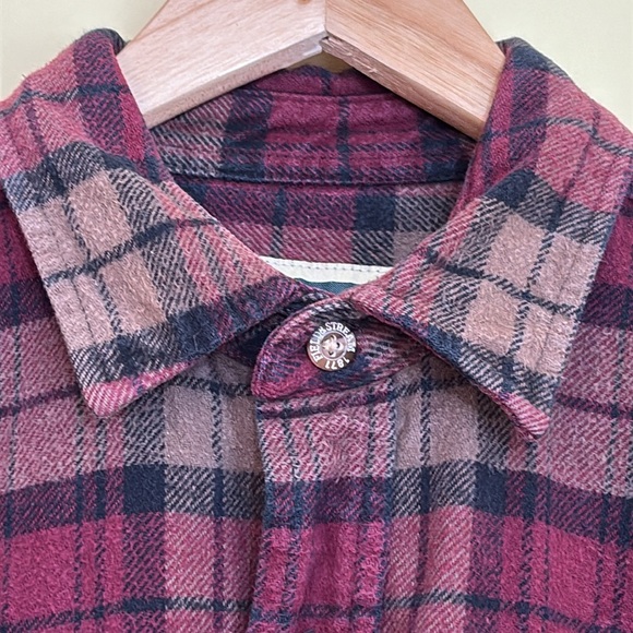 Field & Stream Heavy Flannel Long Sleeve Plaid Button Up 100% Woven Cotton Shirt - Picture 14 of 17